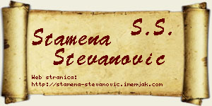 Stamena Stevanović vizit kartica